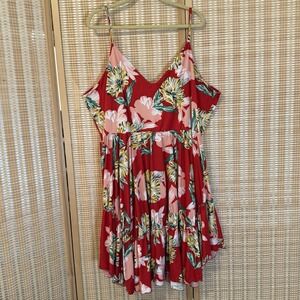 Rebdolls Womens 5X Good As Always Floral Skater Mini‎ Dress Tropical Tiered Vaca